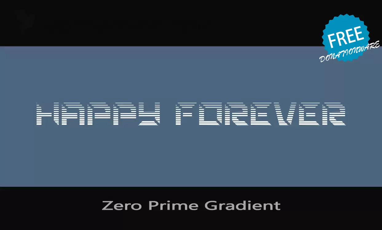 「Zero-Prime-Gradient」字体效果图