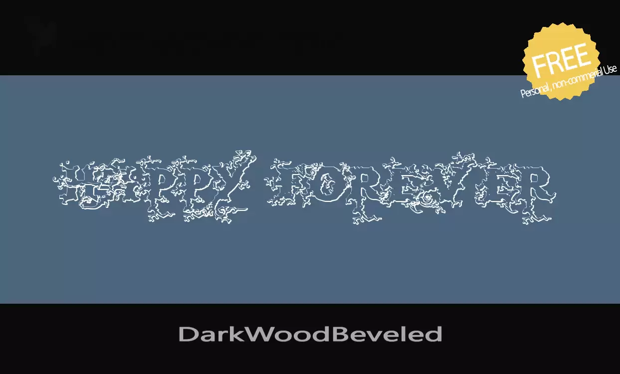 Font Sample of DarkWoodBeveled