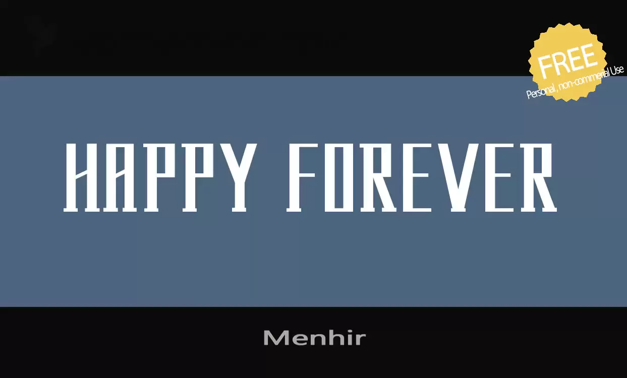 Font Sample of Menhir