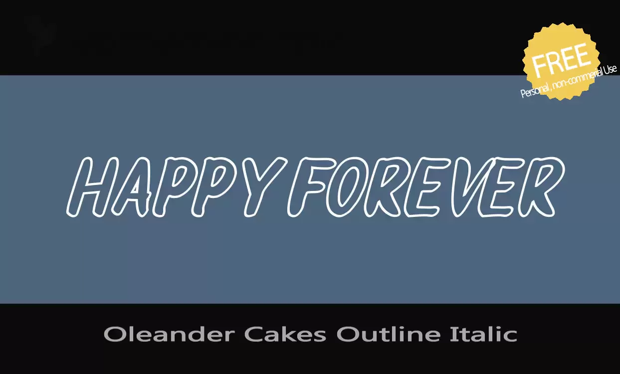 Sample of Oleander-Cakes-Outline-Italic