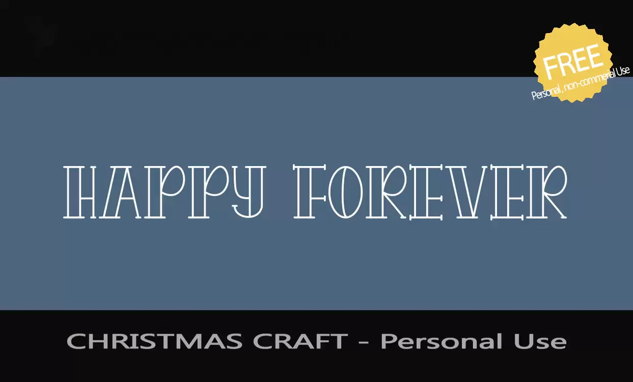 「CHRISTMAS-CRAFT---Personal-Use」字体效果图