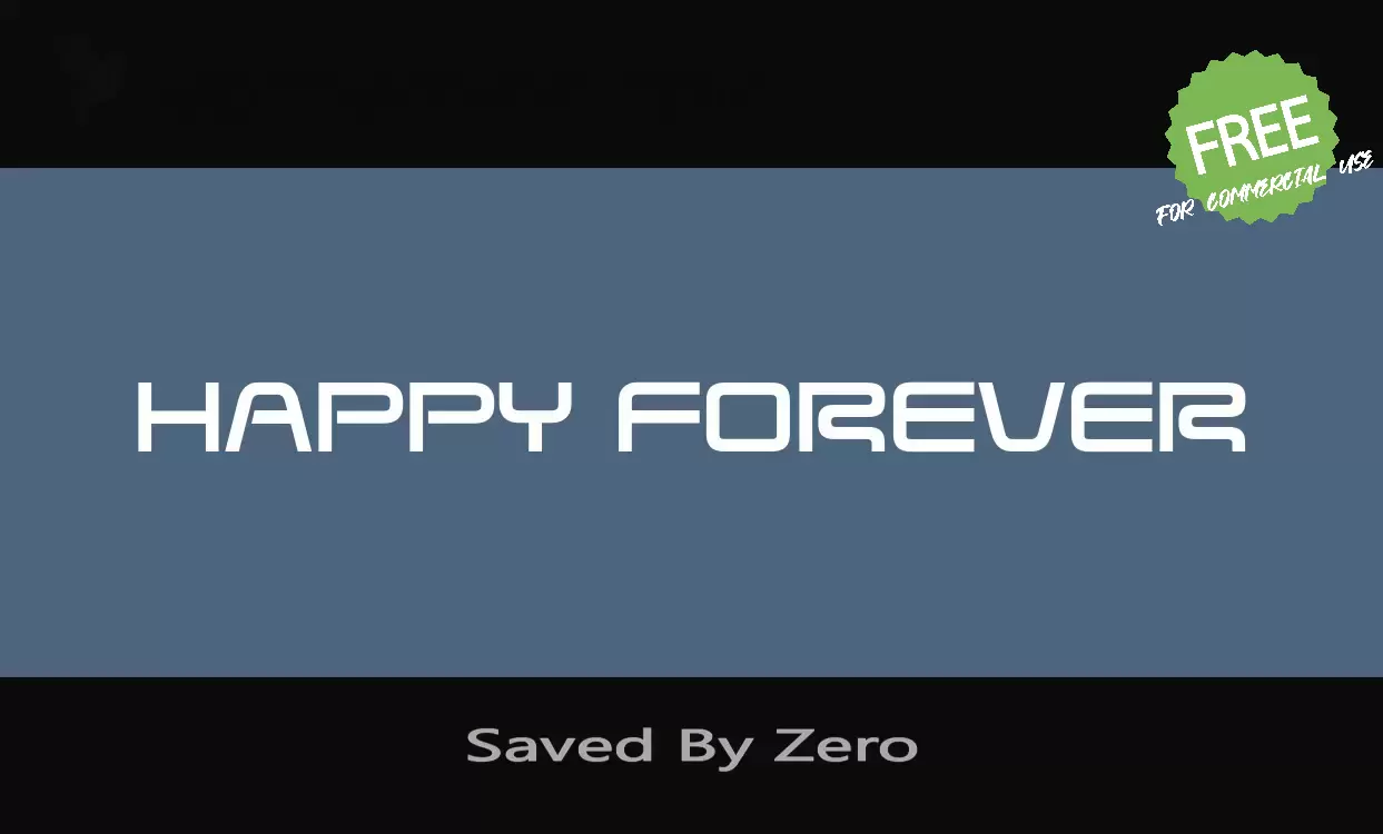 Font Sample of Saved-By-Zero