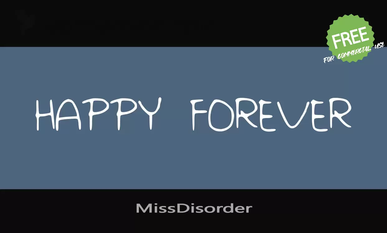 「MissDisorder」字体效果图