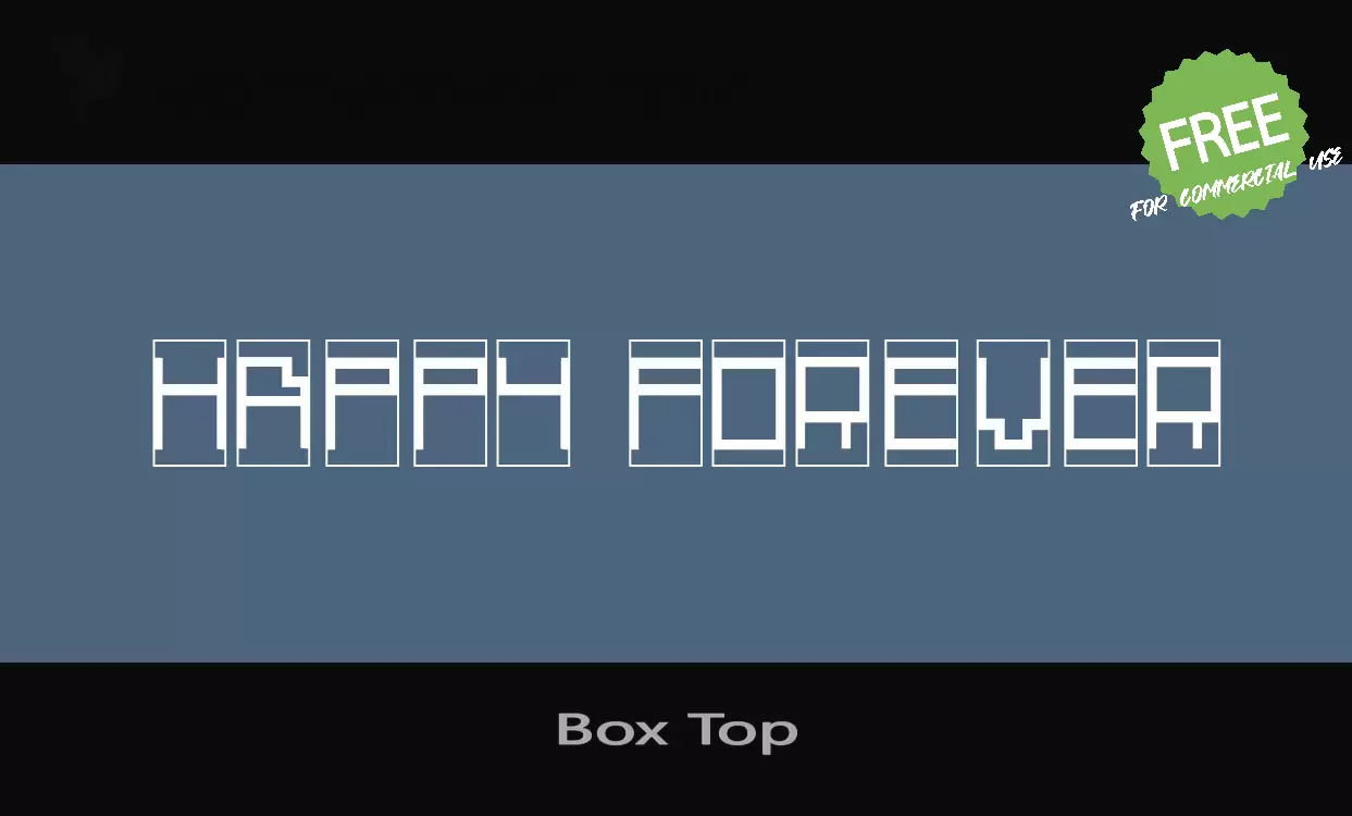 Font Sample of Box-Top