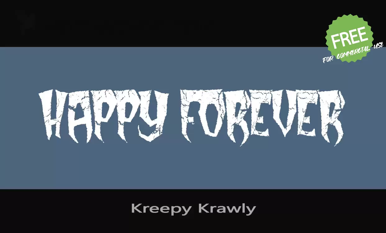 Font Sample of Kreepy-Krawly