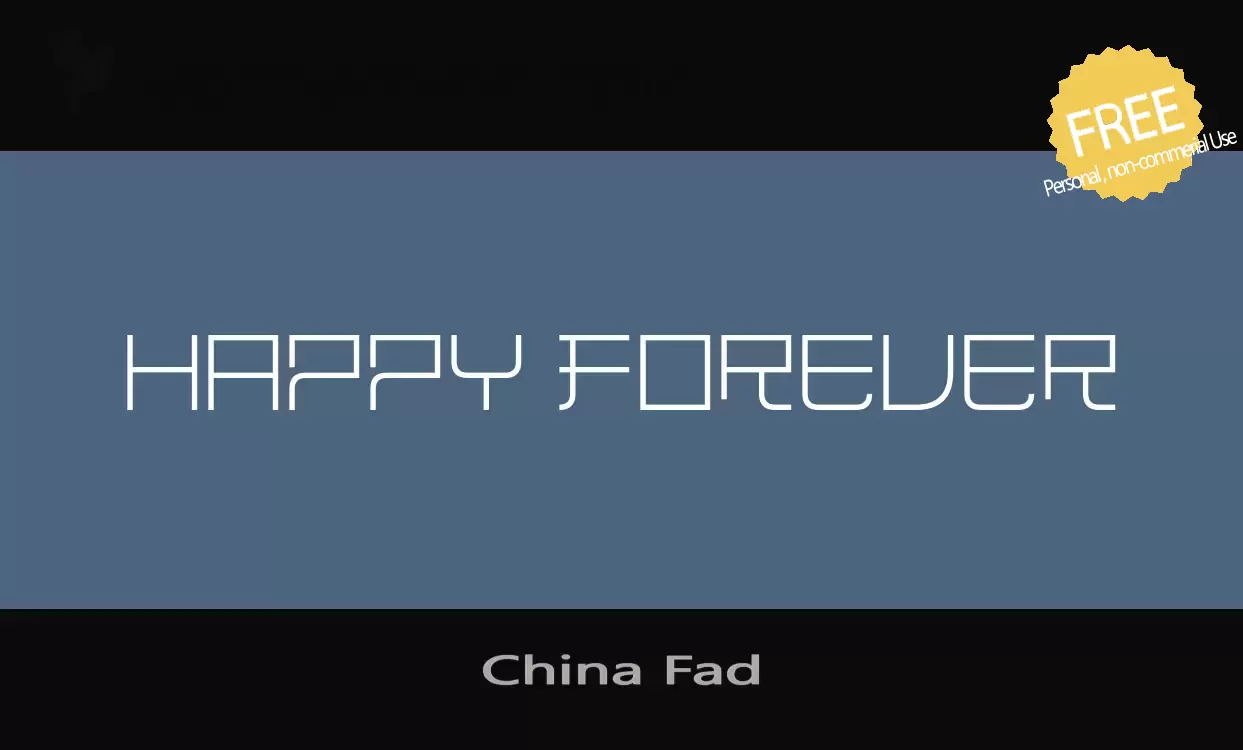 Font Sample of China-Fad