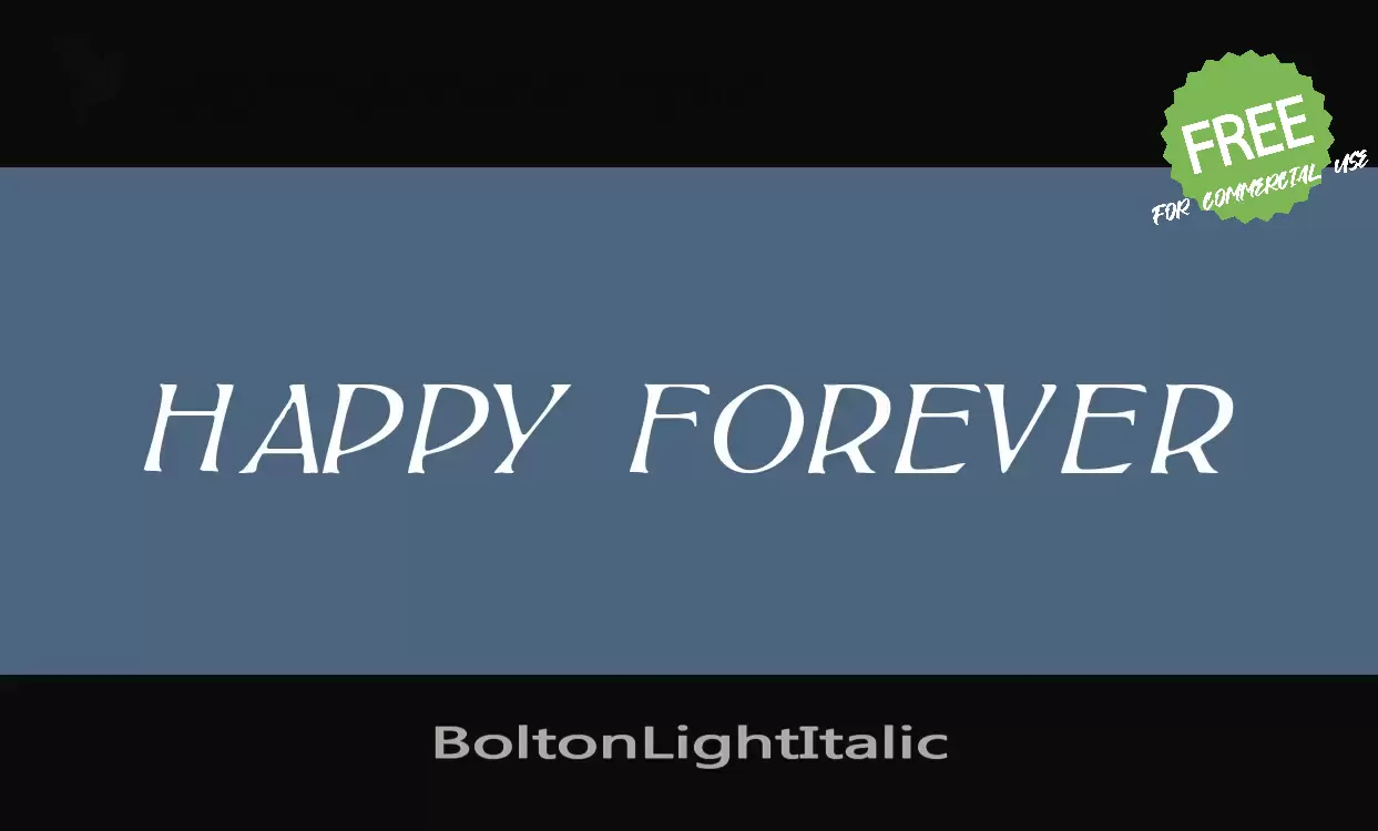 Sample of BoltonLightItalic