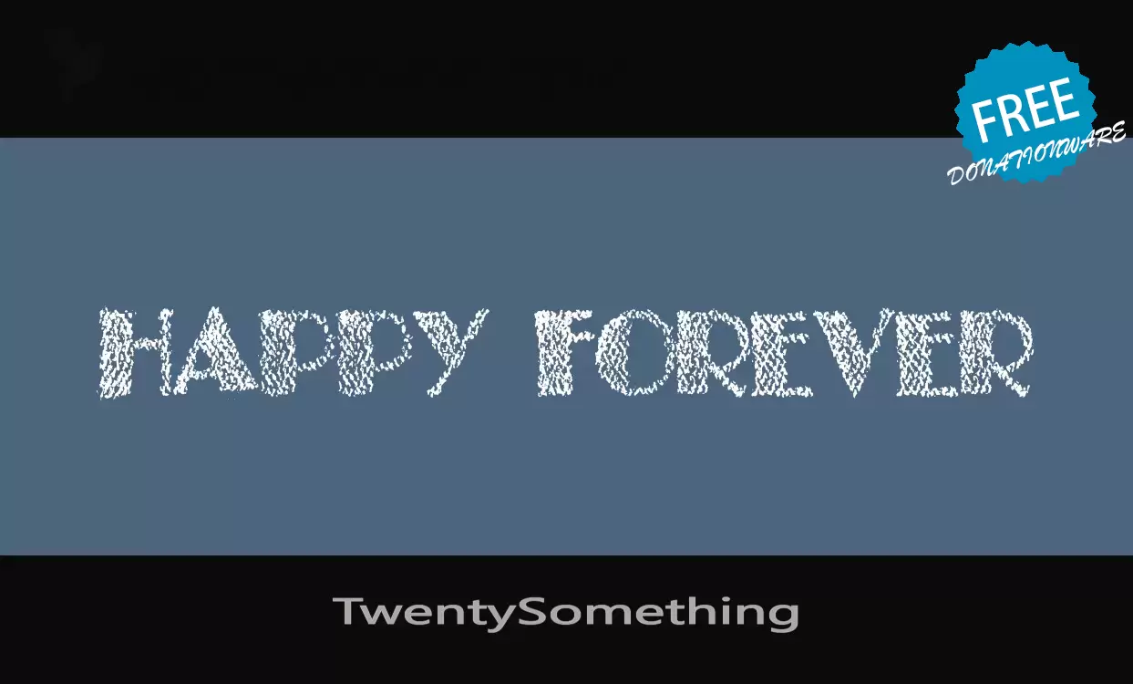 Font Sample of TwentySomething