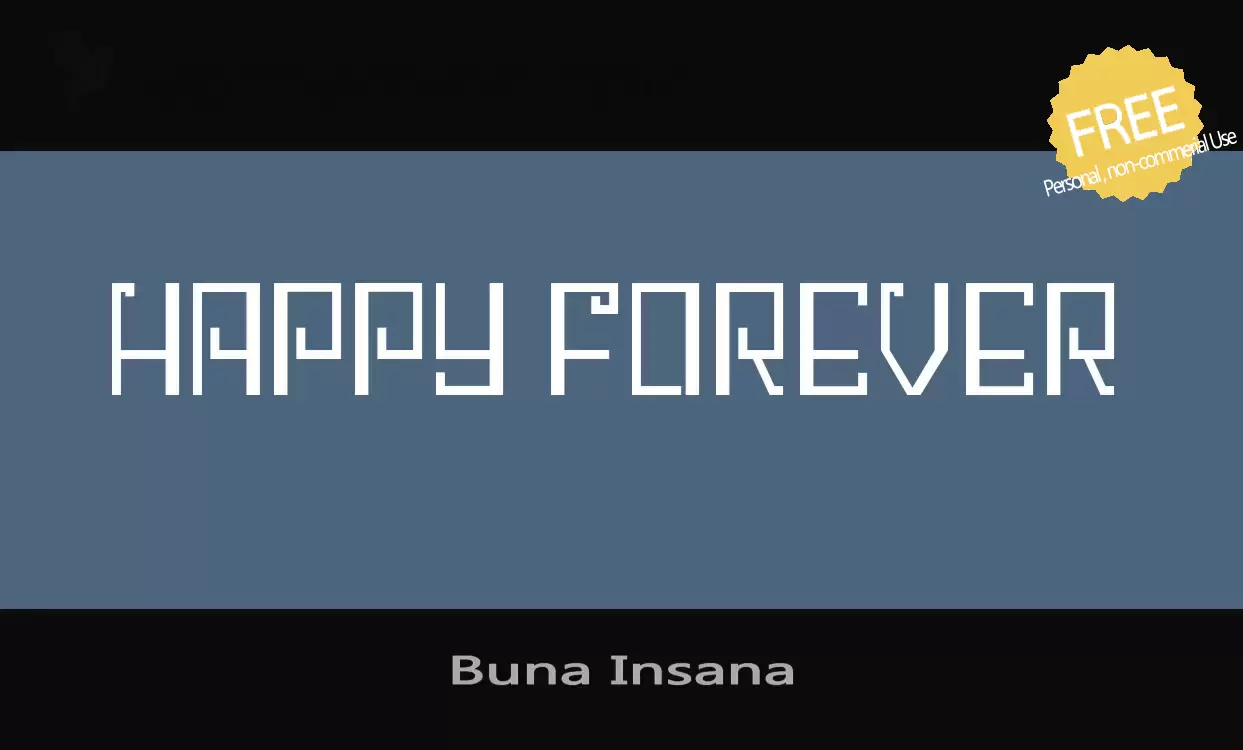 Font Sample of Buna-Insana