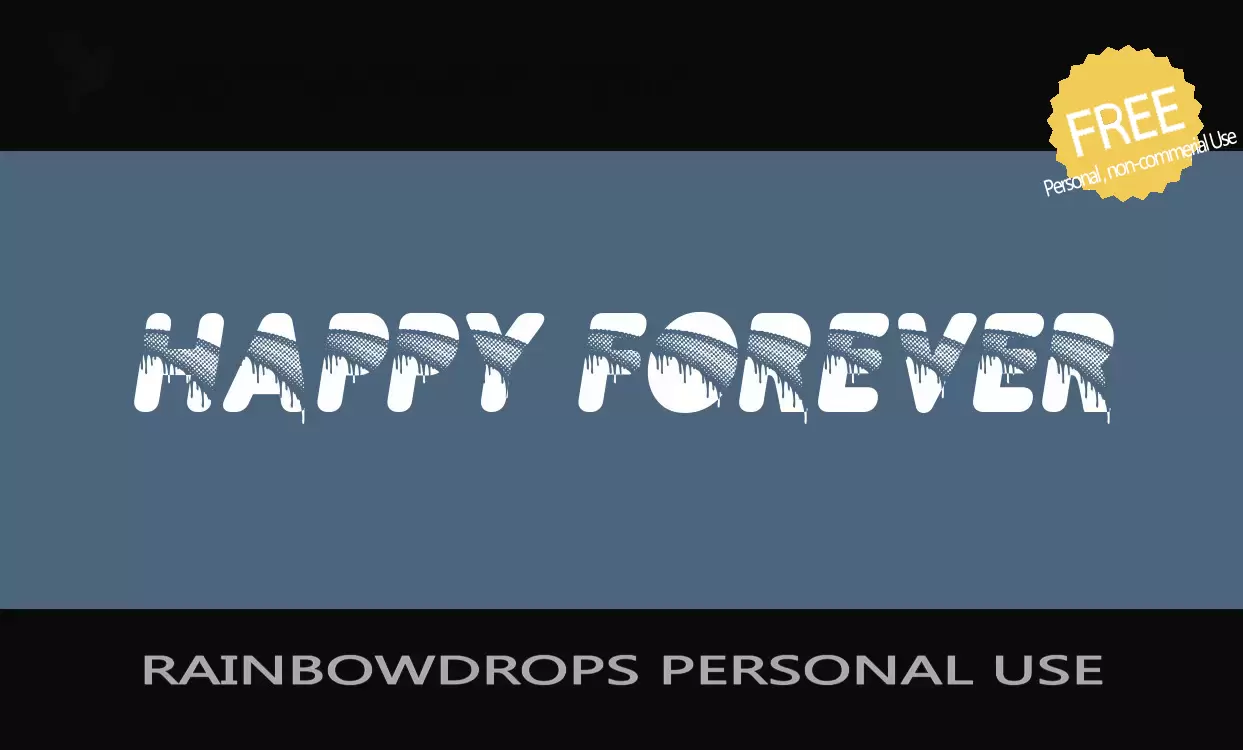 「RAINBOWDROPS-PERSONAL-USE」字体效果图