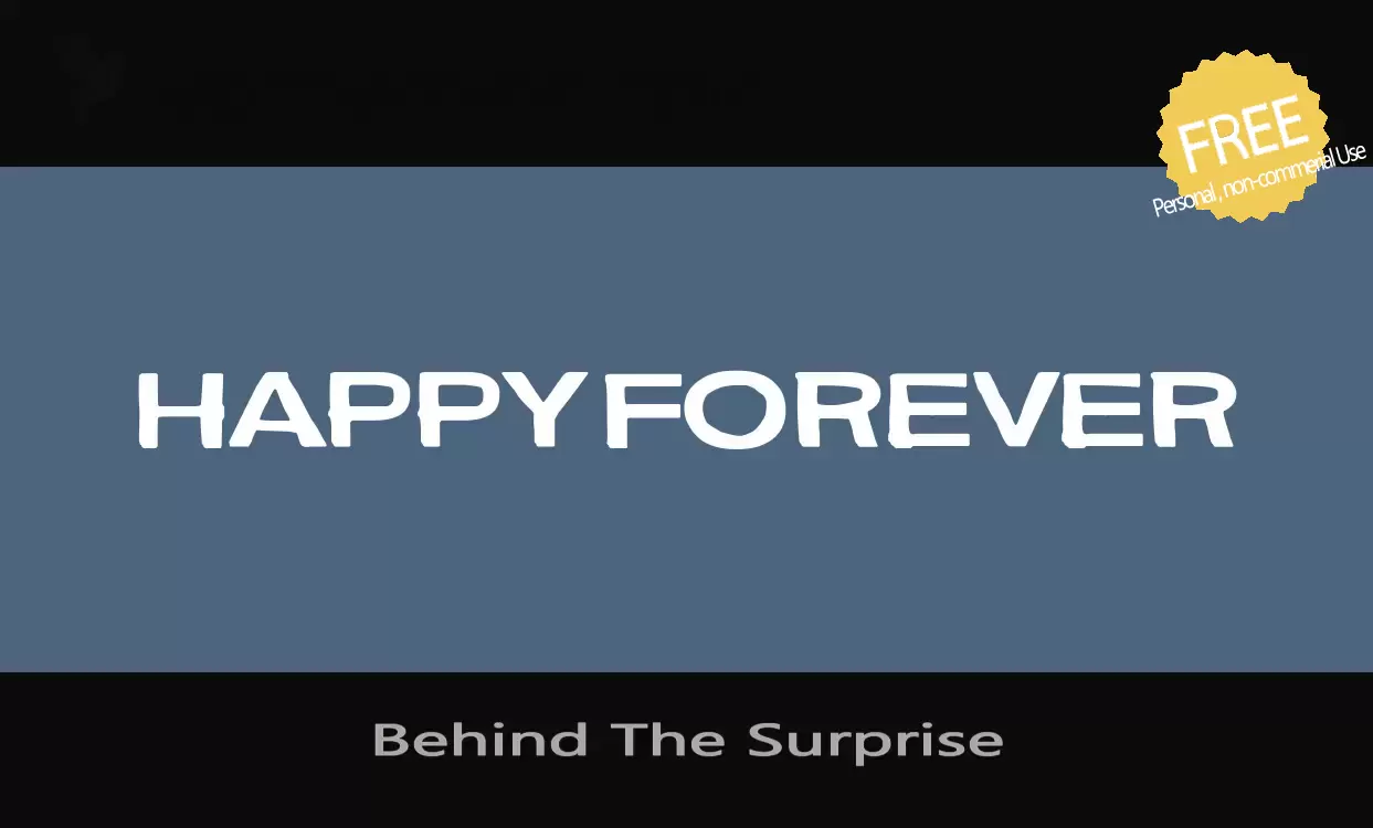 Font Sample of Behind-The-Surprise