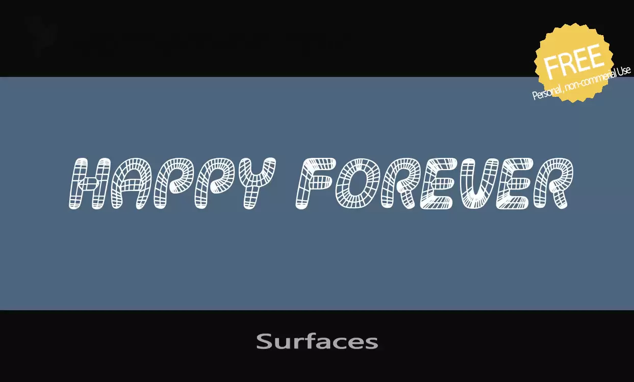 Font Sample of Surfaces