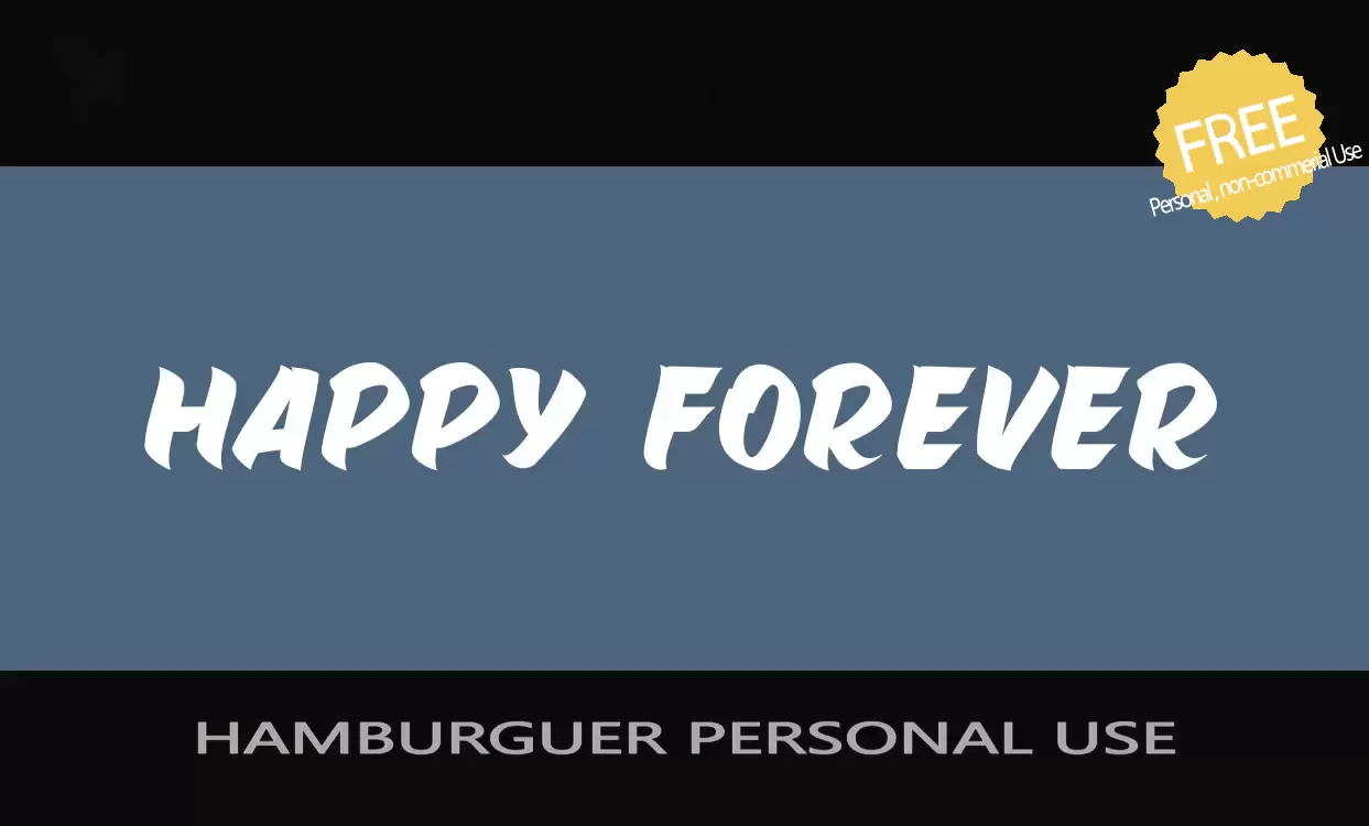 Font Sample of HAMBURGUER-PERSONAL-USE