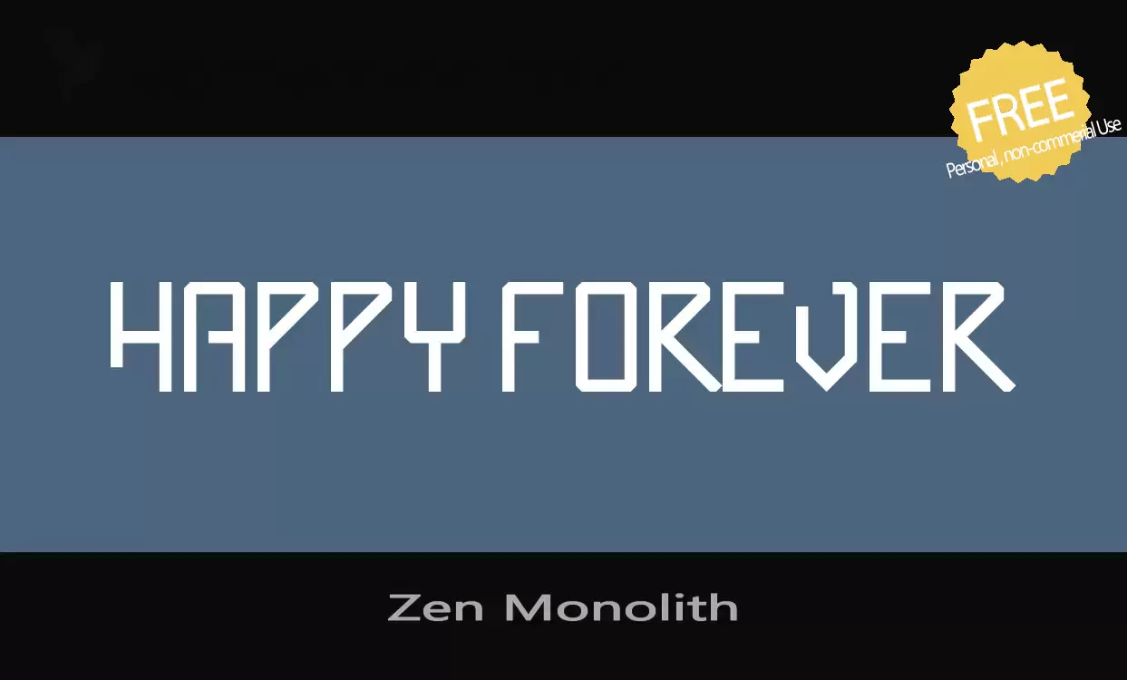 「Zen-Monolith」字体效果图