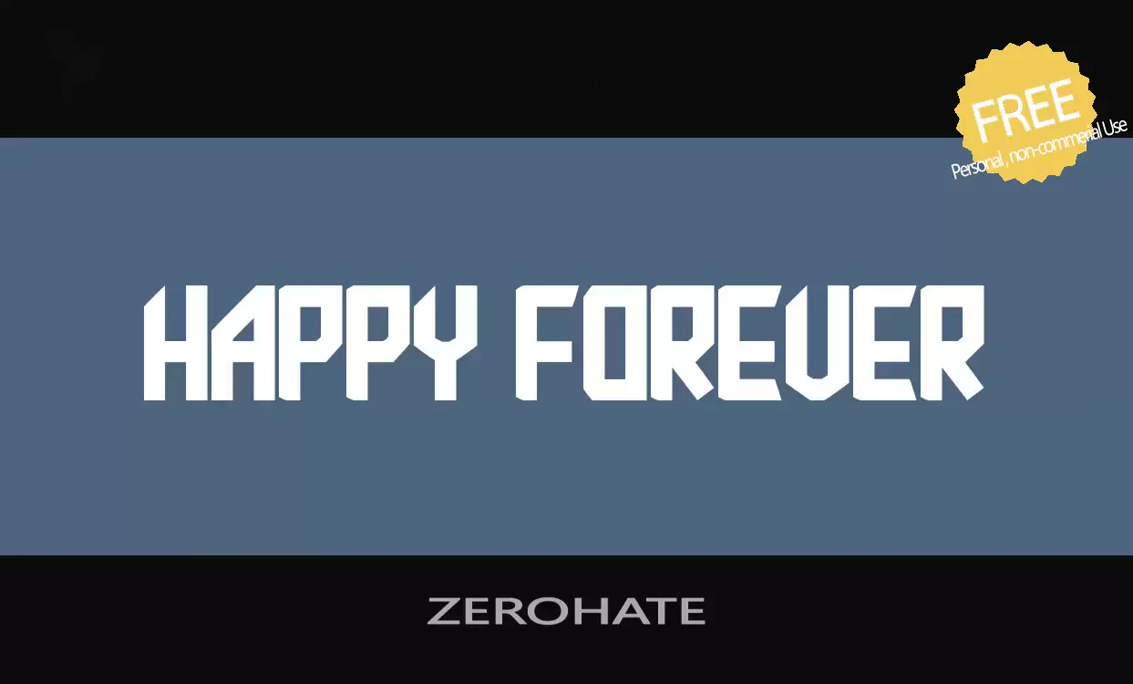 Font Sample of ZEROHATE