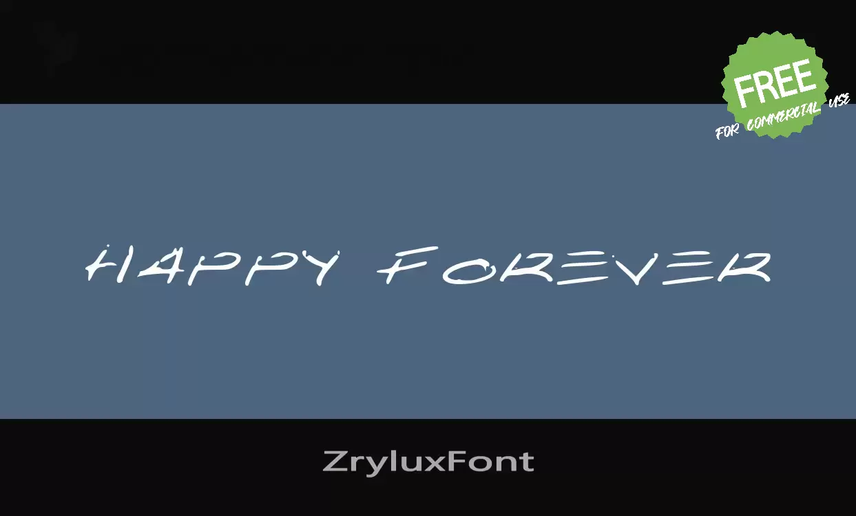 Font Sample of ZryluxFont