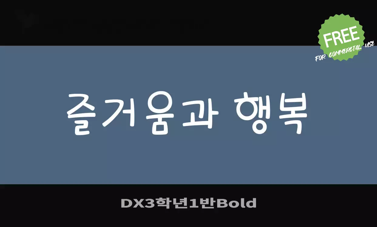 「DX3학년1반Bold」字体效果图