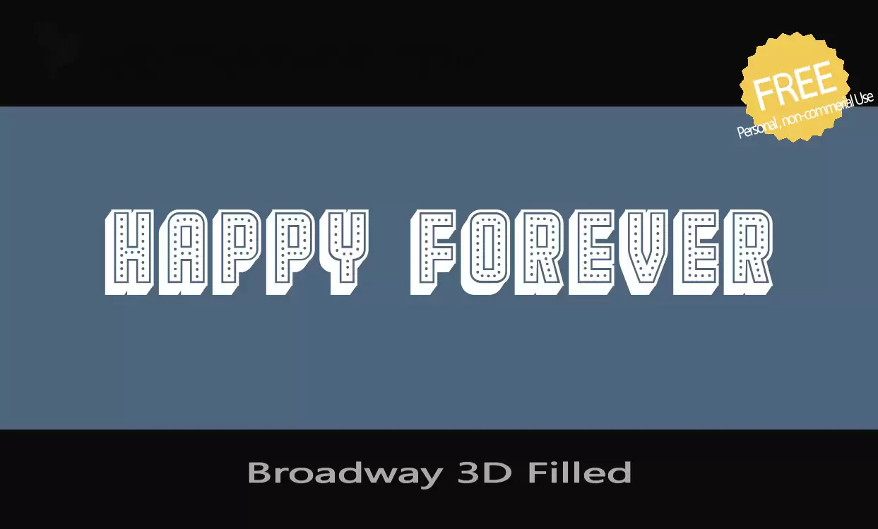 Font Sample of Broadway-3D-Filled