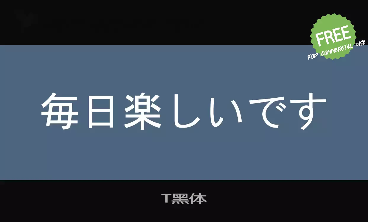 「T黑体」字体效果图