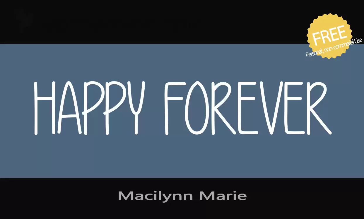 Font Sample of Macilynn-Marie