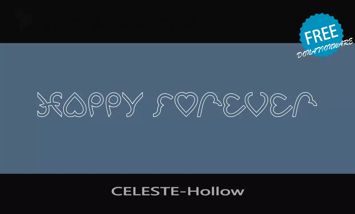 「CELESTE-Hollow」字体效果图