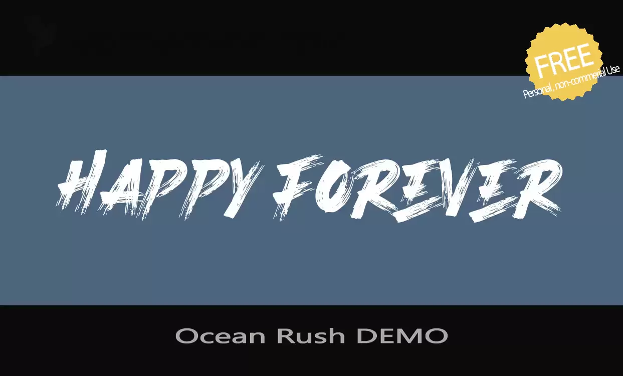 Font Sample of Ocean-Rush-DEMO