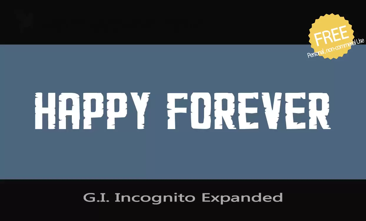 Font Sample of G.I.-Incognito-Expanded