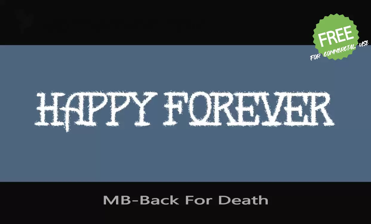 Font Sample of MB-Back-For-Death