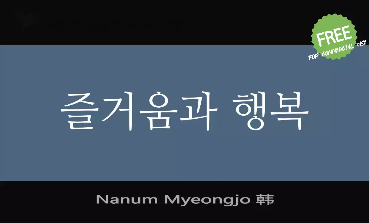 Font Sample of Nanum-Myeongjo-韩