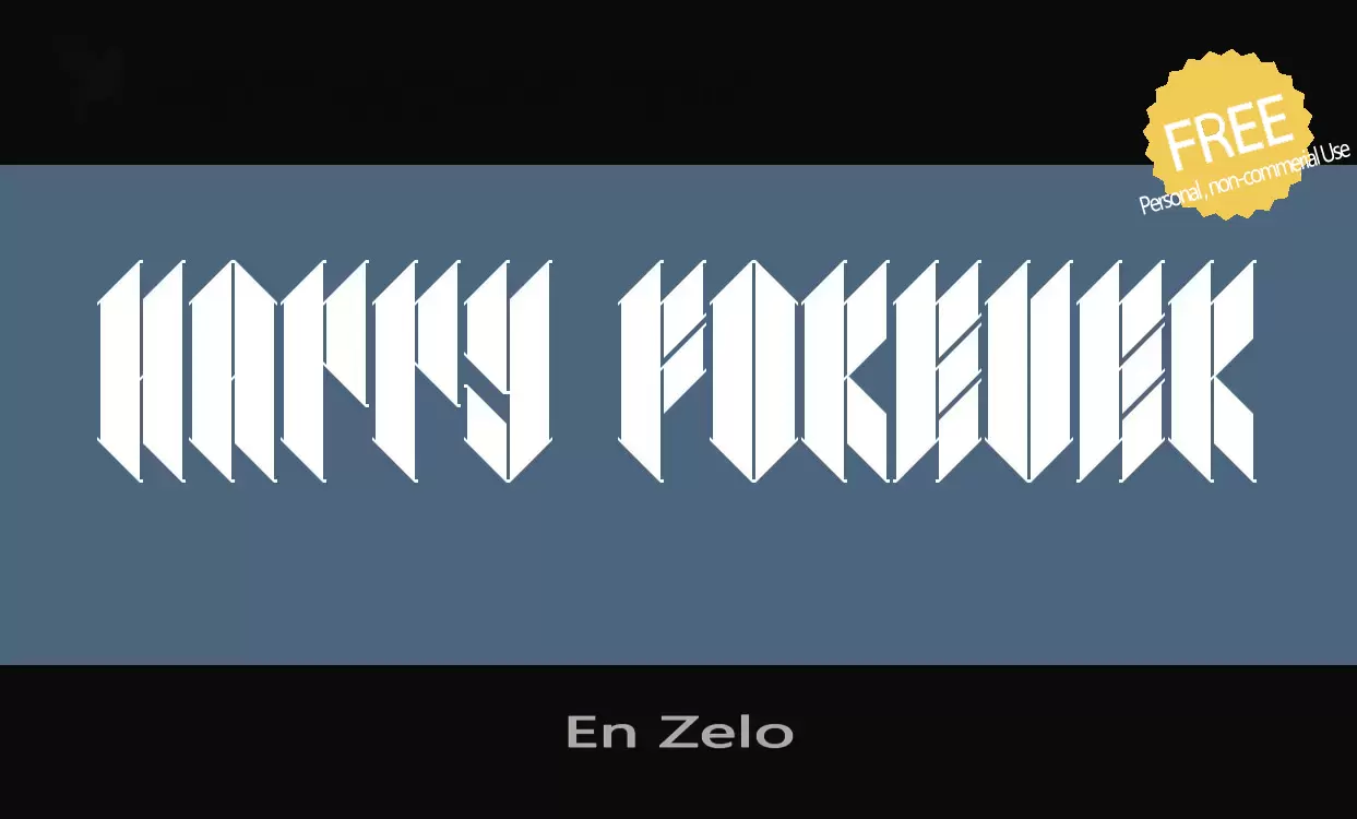 Font Sample of En-Zelo