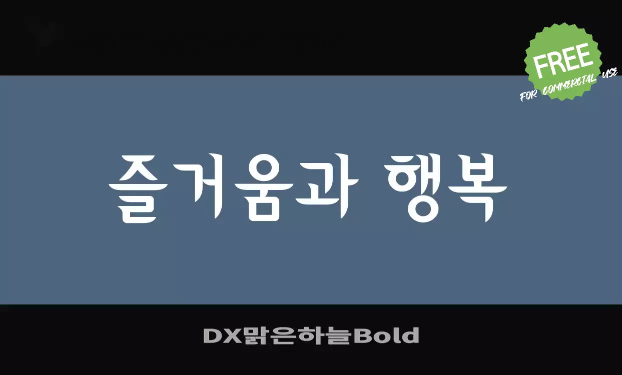 「DX맑은하늘Bold」字体效果图