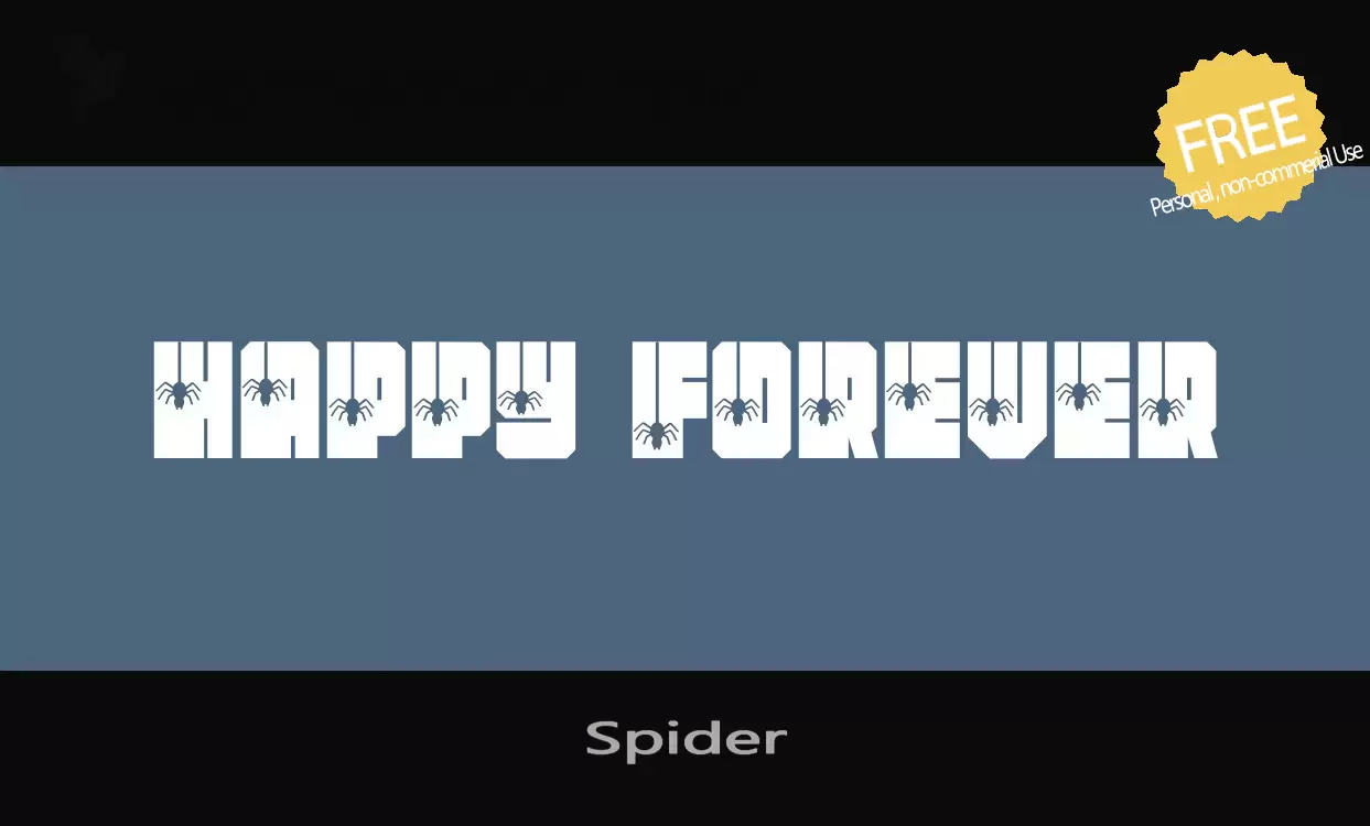 Font Sample of Spider