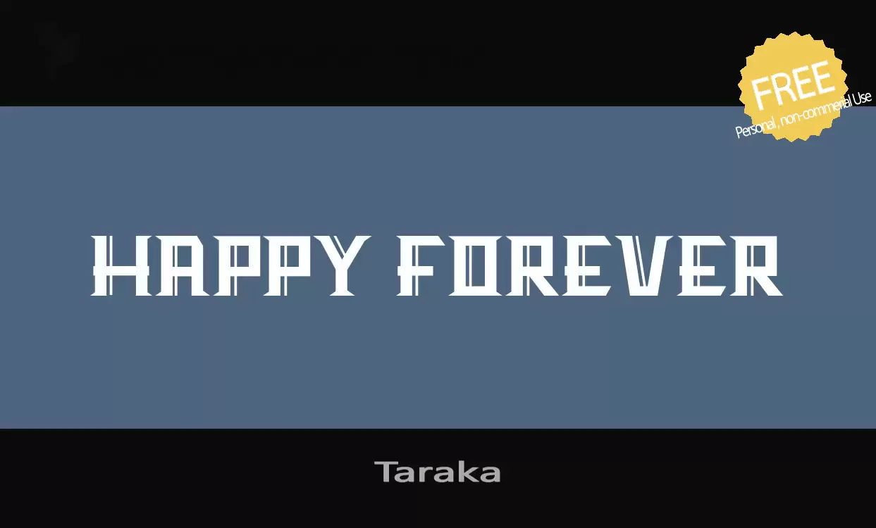 Font Sample of Taraka