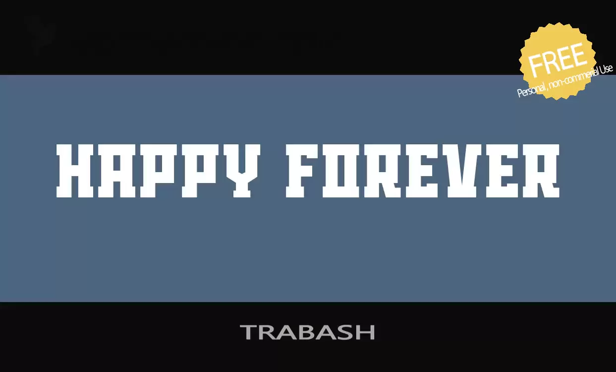 Font Sample of TRABASH