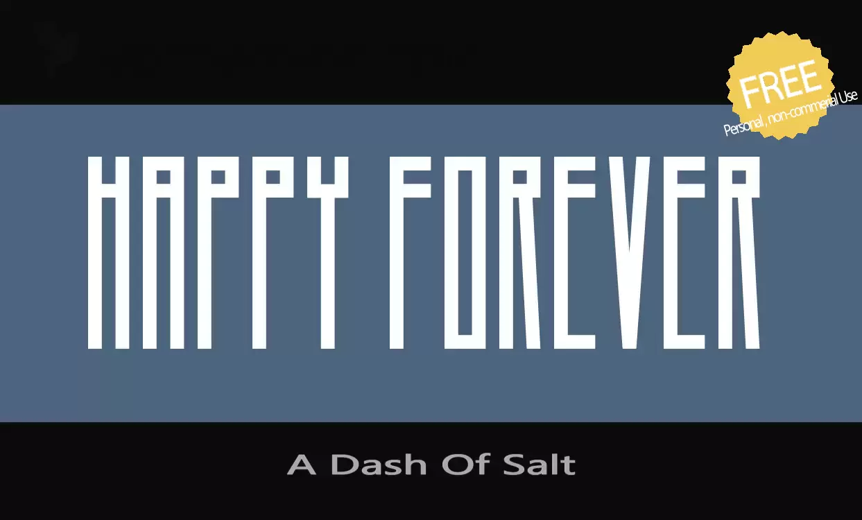 Font Sample of A-Dash-Of-Salt