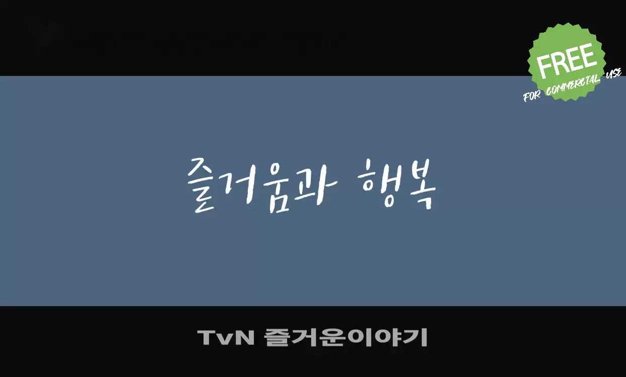 「TvN-즐거운이야기」字体效果图