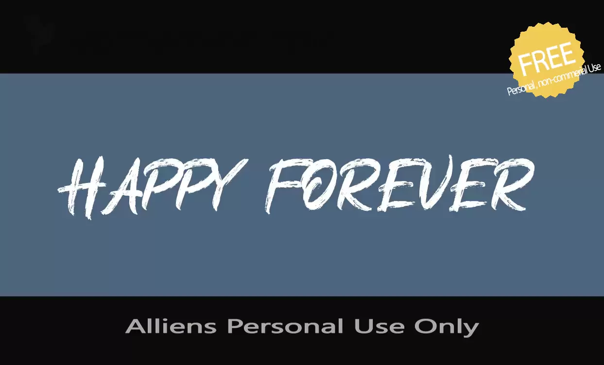 Font Sample of Alliens-Personal-Use-Only