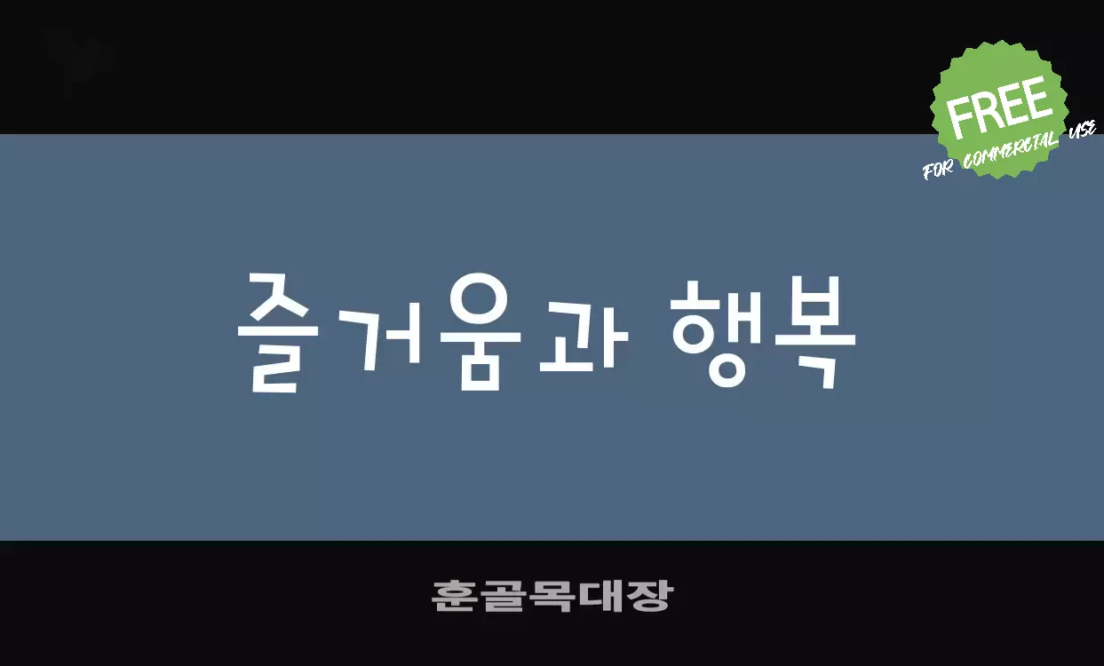 「훈골목대장」字体效果图