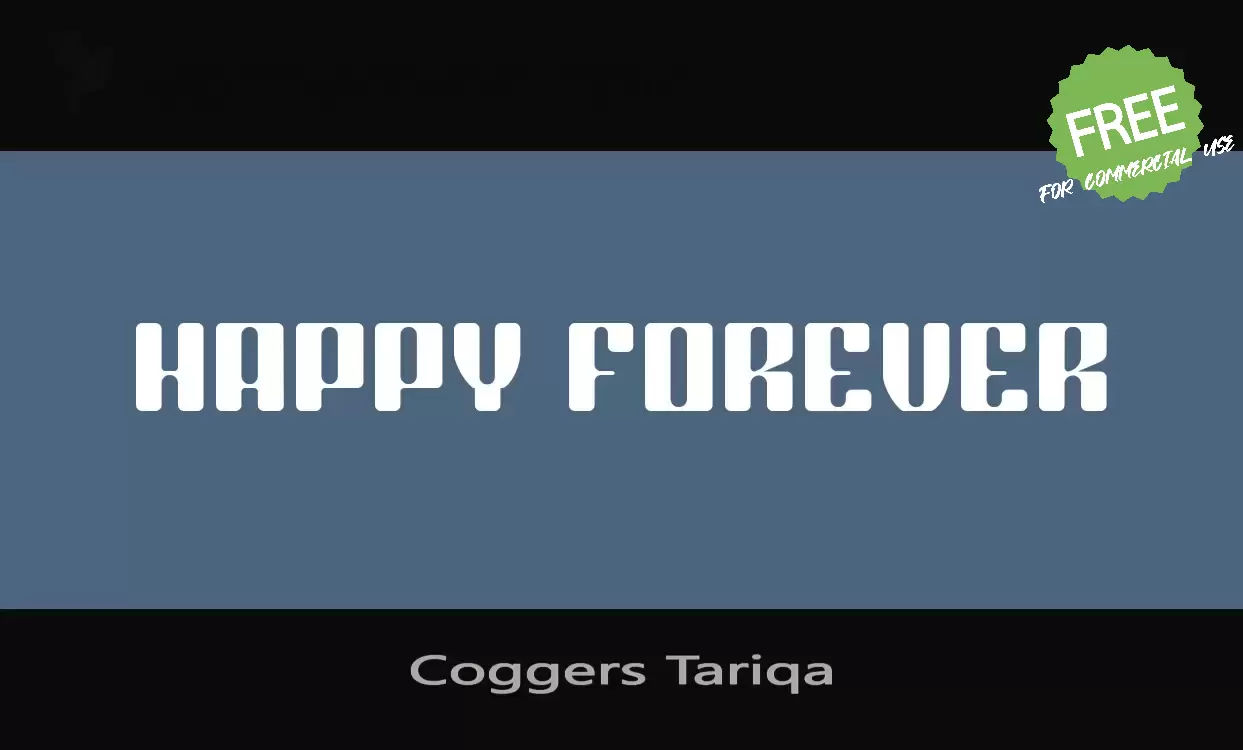 「Coggers-Tariqa」字体效果图