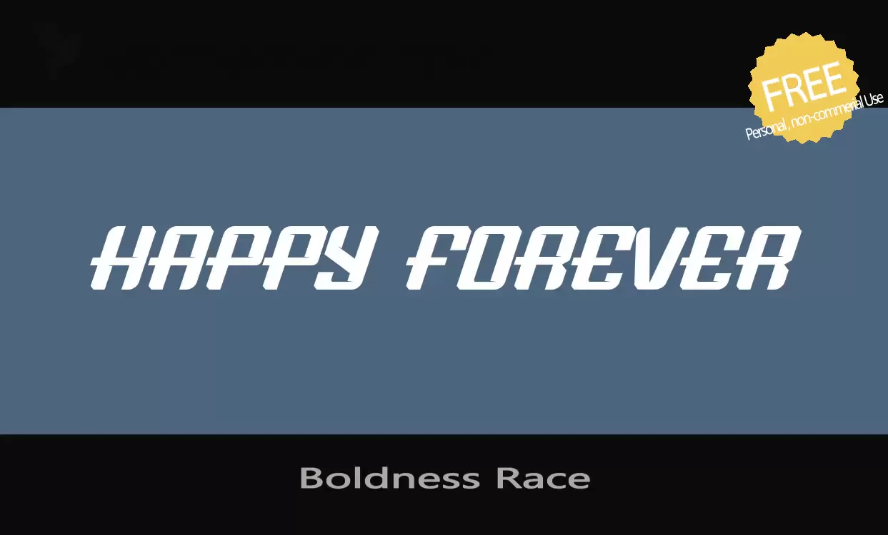 Font Sample of Boldness-Race