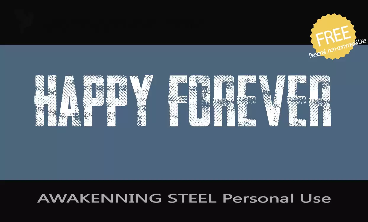 Font Sample of AWAKENNING-STEEL-Personal-Use