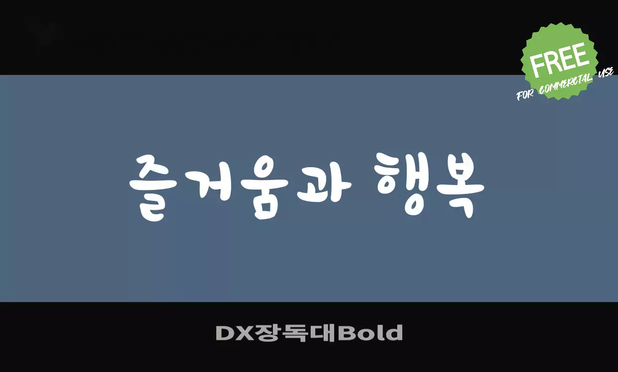 「DX장독대Bold」字体效果图