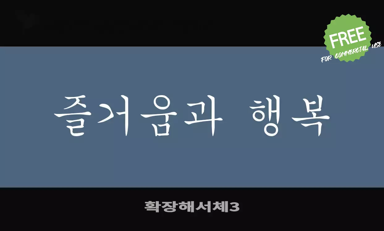 「확장해서체3」字体效果图