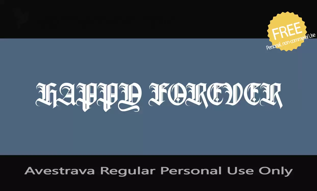 「Avestrava-Regular-Personal-Use-Only」字体效果图