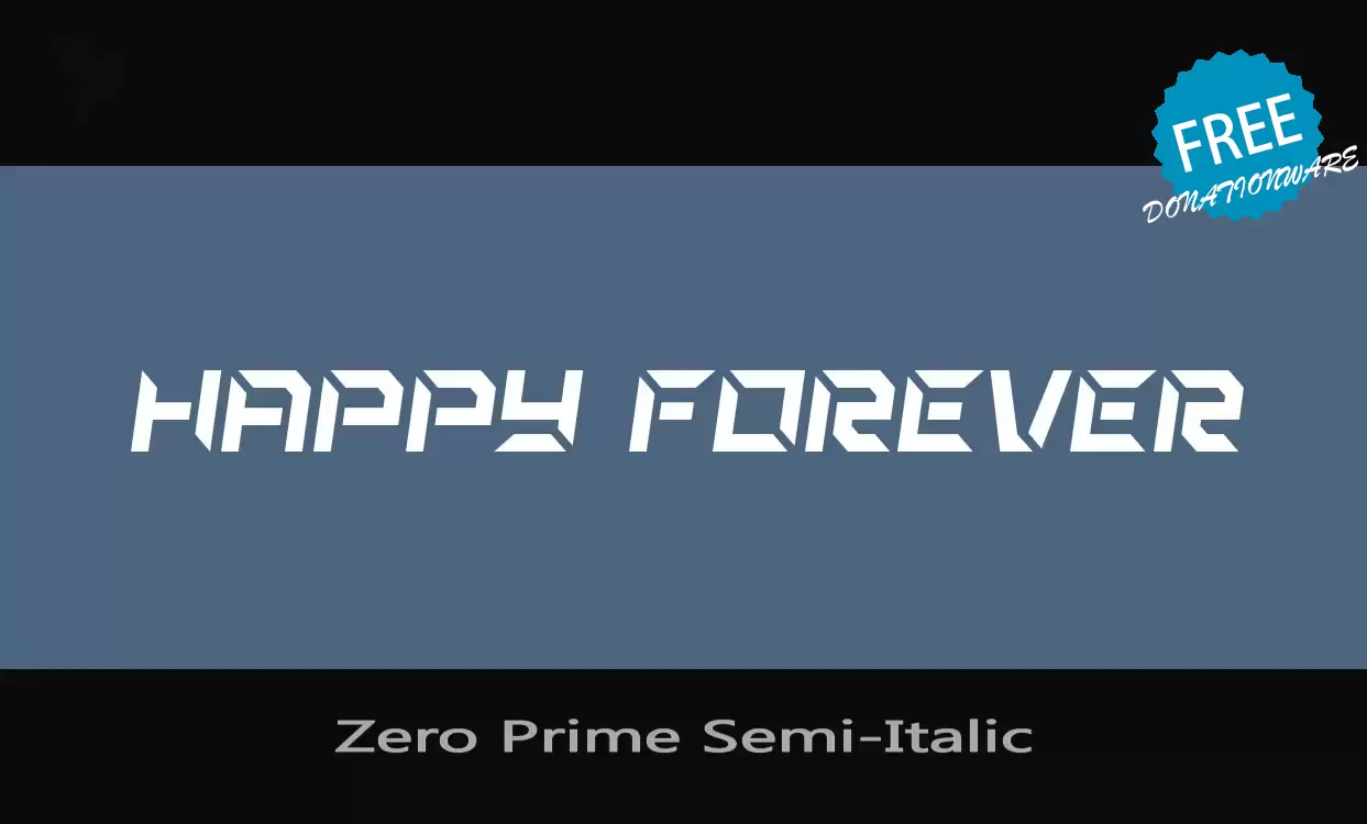 「Zero-Prime-Semi-Italic」字体效果图