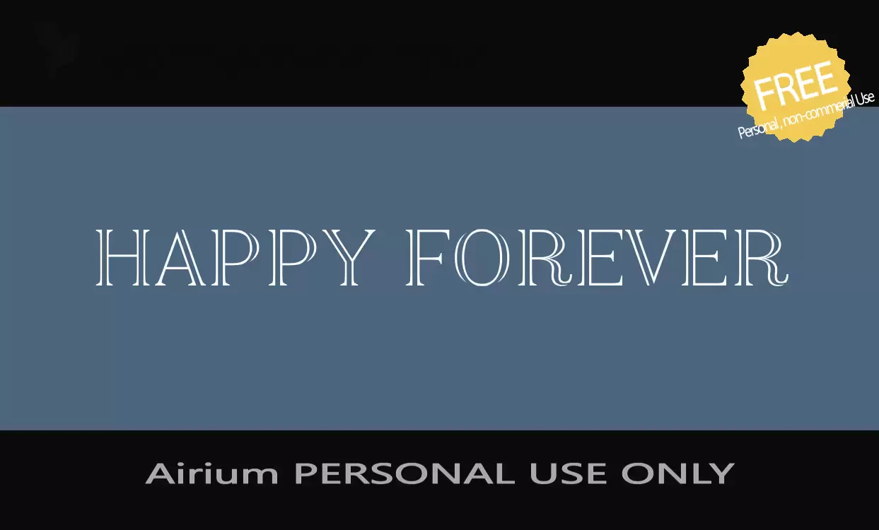 「Airium-PERSONAL-USE-ONLY」字体效果图