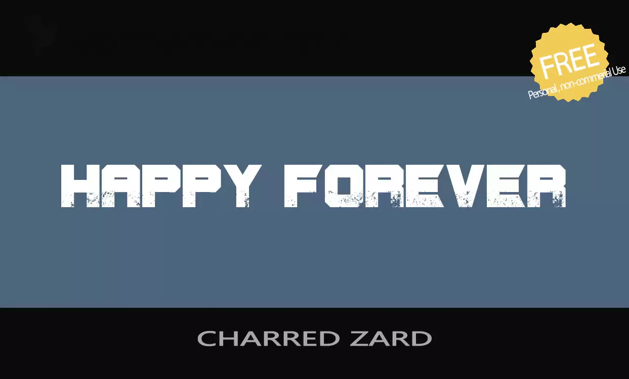 「CHARRED-ZARD」字体效果图