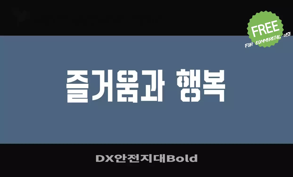 「DX안전지대Bold」字体效果图