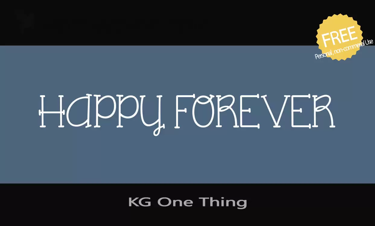 「KG-One-Thing」字体效果图