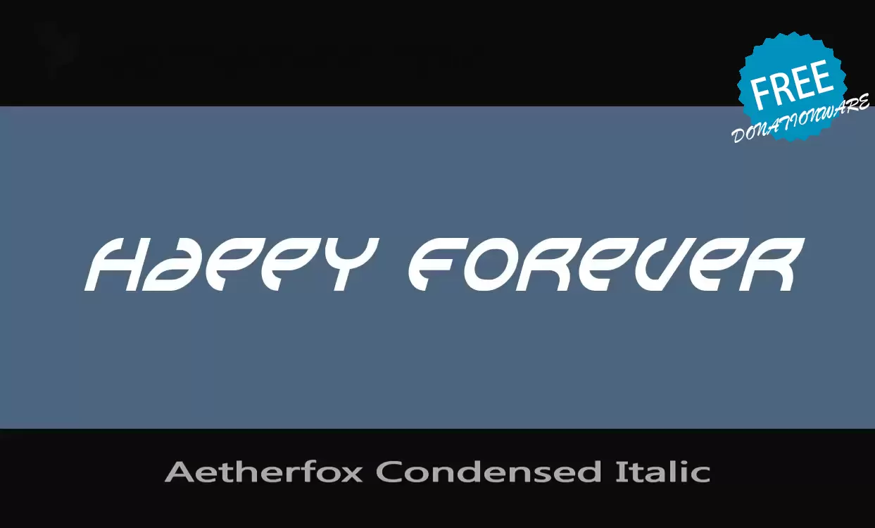 Sample of Aetherfox-Condensed-Italic